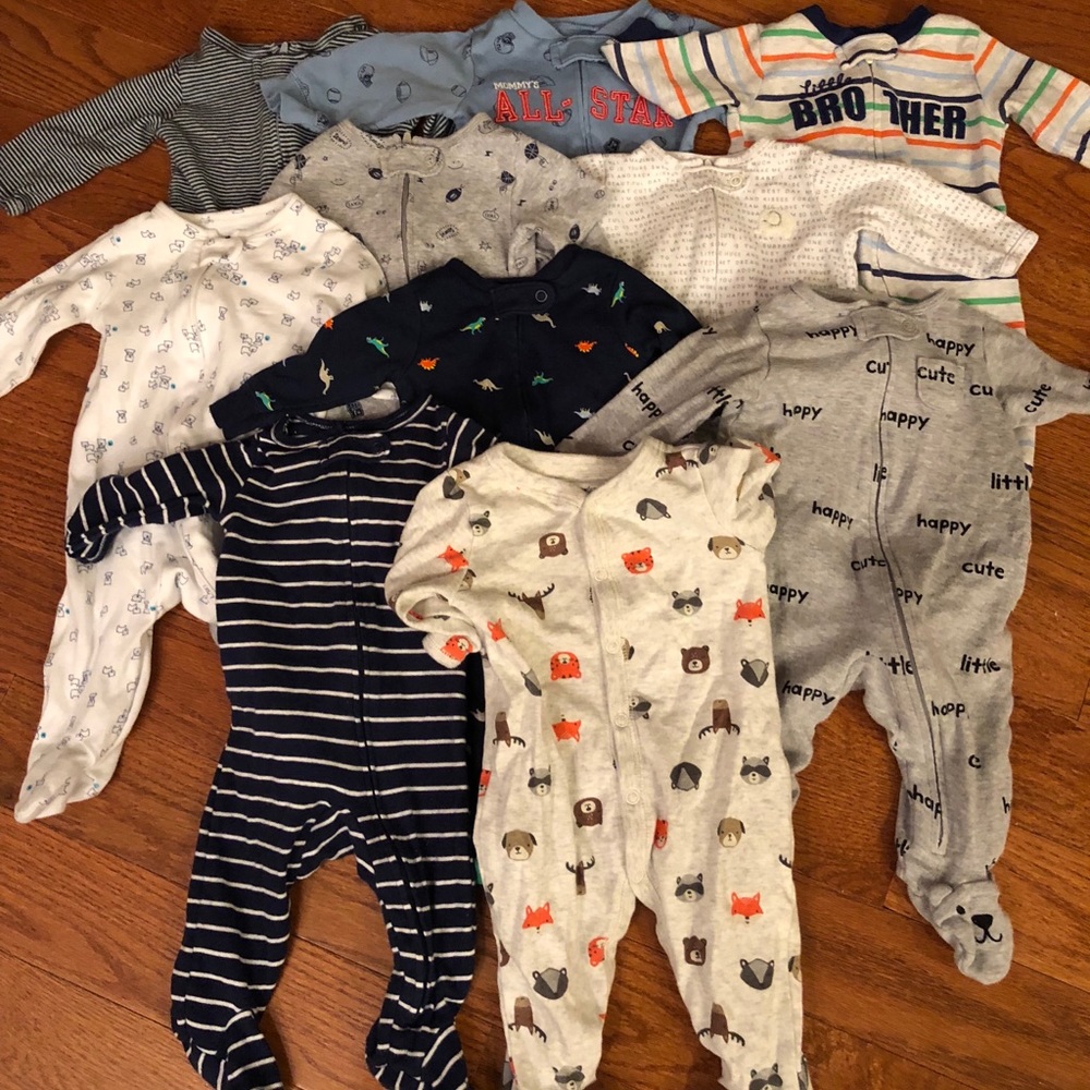 10 Pk Bundle Carter’s Sleepers Boy 3mos